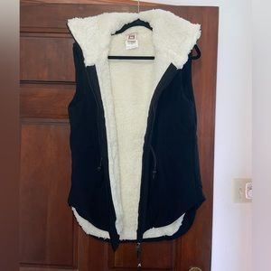 Black Sherpa lined puffy vest